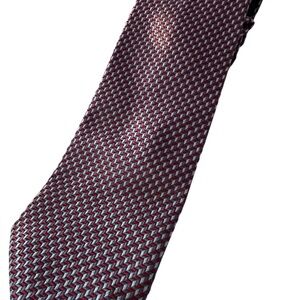 Brioni Burgundy and Gray Patterned Silk Tie *Made in Italy*